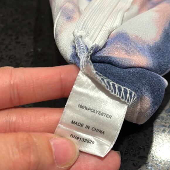 B35 Superdown Revolve Womens Blue Pink Tie Dye Waist Wide Leg Pants Size Small - Picture 4 of 5